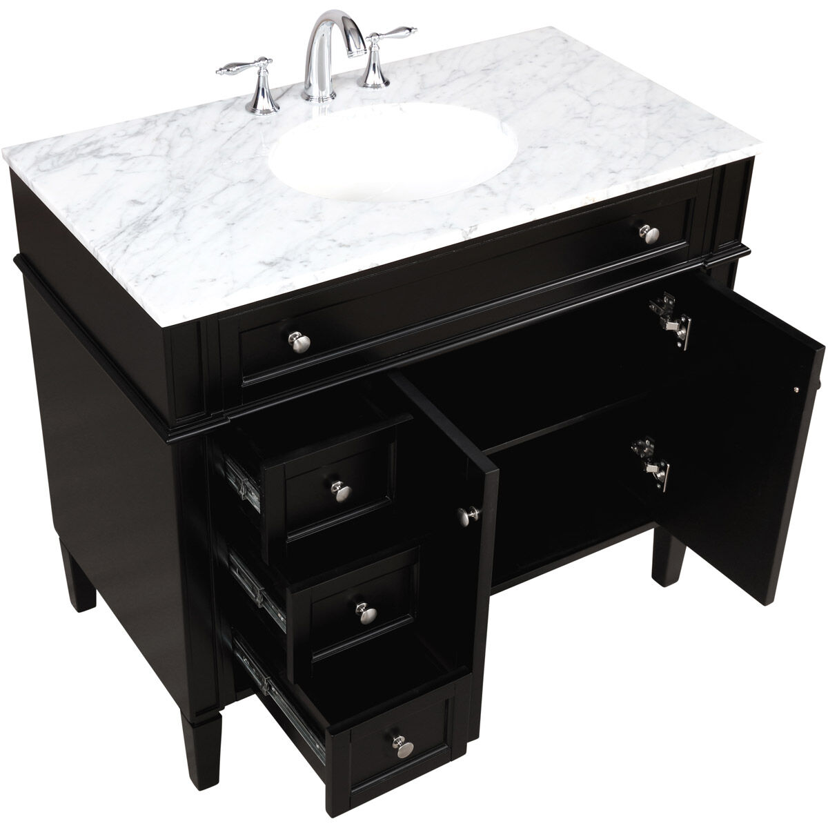 Park Avenue 40 X 21.5 X 35 inch Black Vanity Sink Set