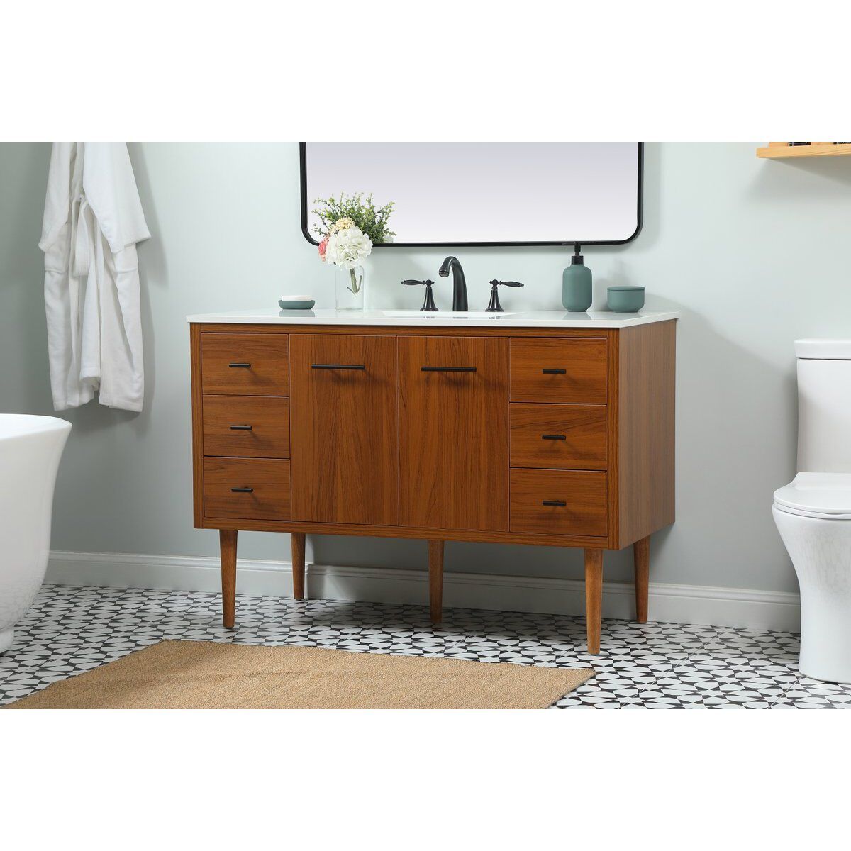 Cyrus 48 X 22 X 34 inch Teak Vanity Sink Set