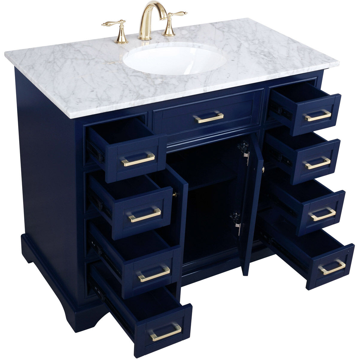 Americana 42 X 22 X 35 inch Blue Vanity Sink Set