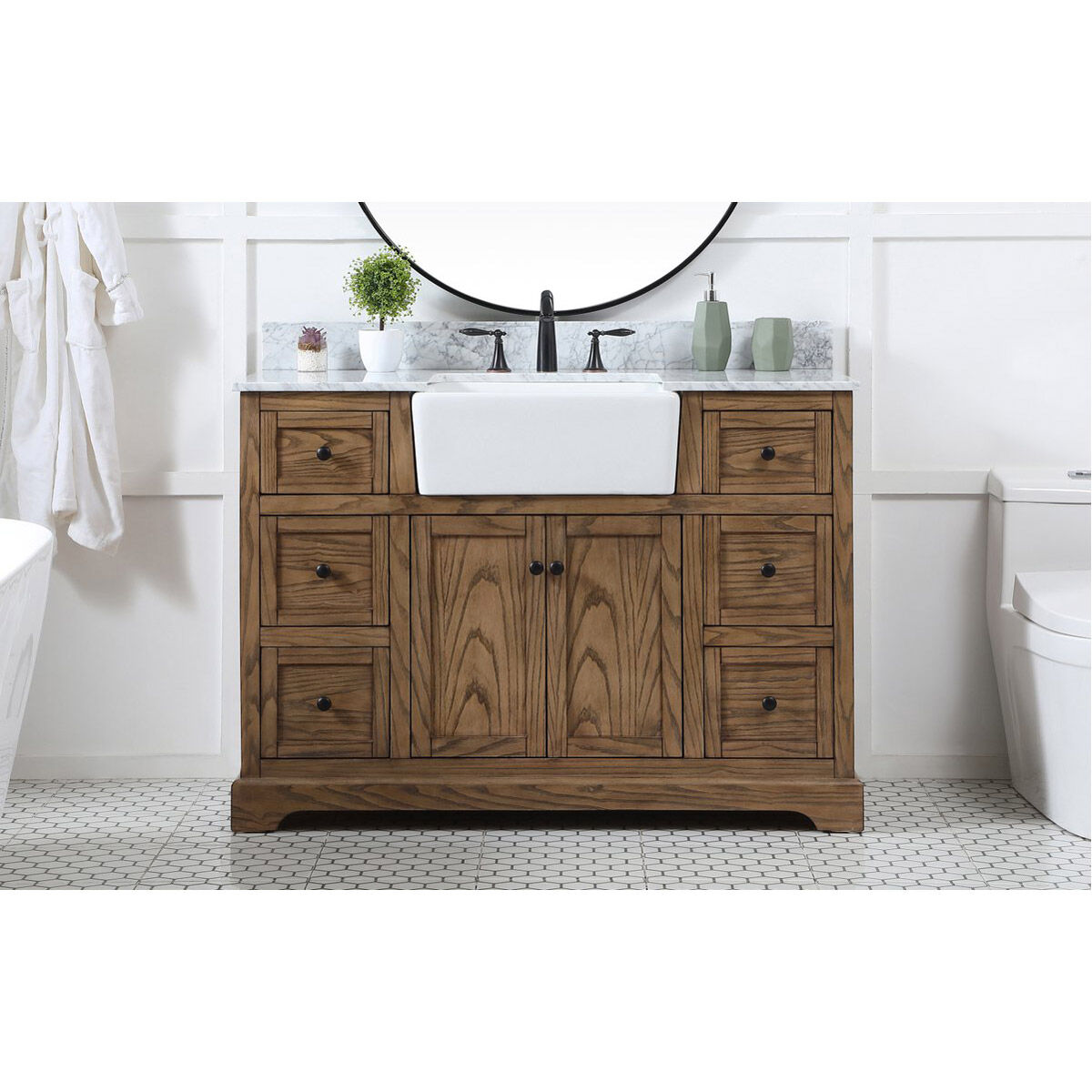 Franklin 48 X 22 X 35 inch Driftwood Bathroom Vanity Cabinet