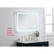 Lux 36 X 27 inch Glossy White Lighted Wall Mirror