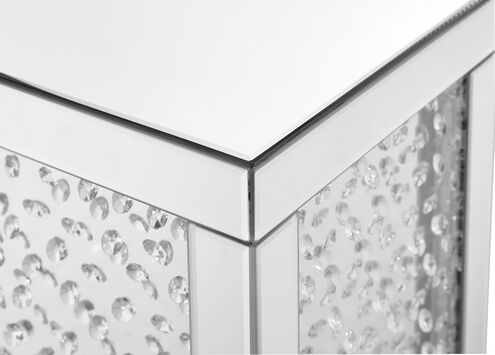 Modern 20 X 12 inch Clear Mirror and Crystal End table