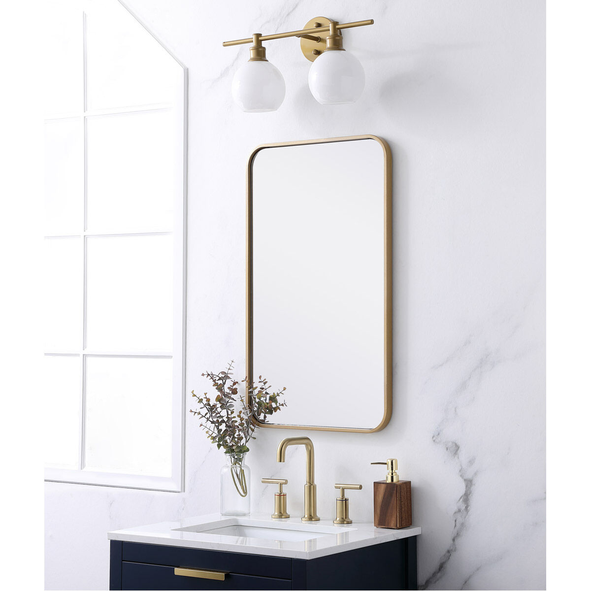 Evermore 30 X 18 inch Brass Mirror