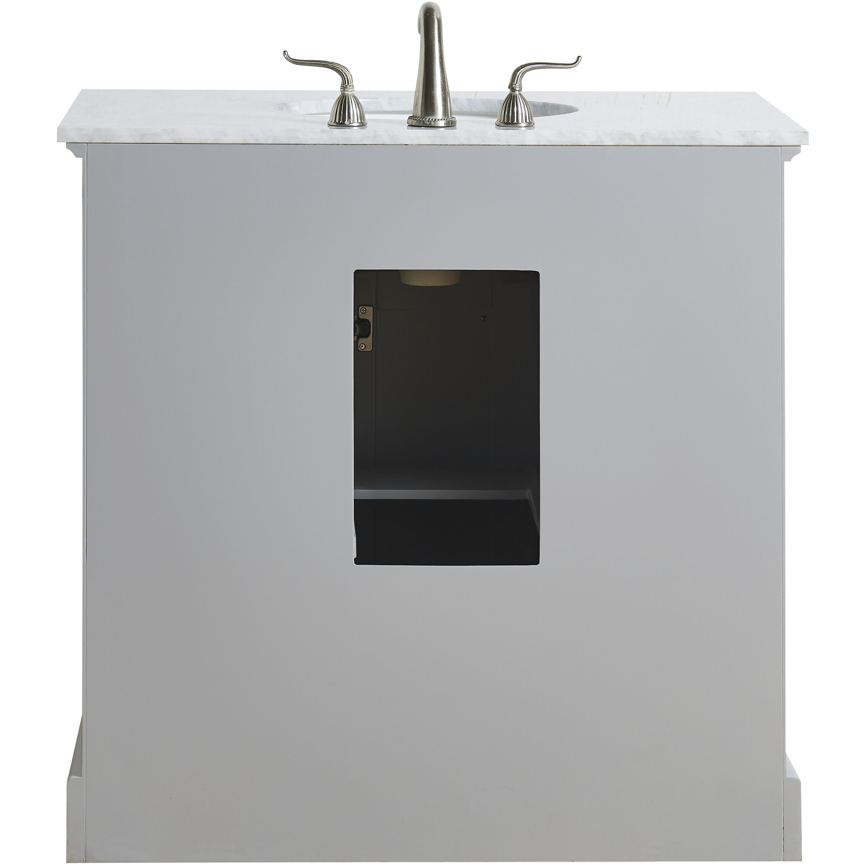 Americana 36 X 35 inch Light Grey with Carrara White Marble Vanity Set in Gray