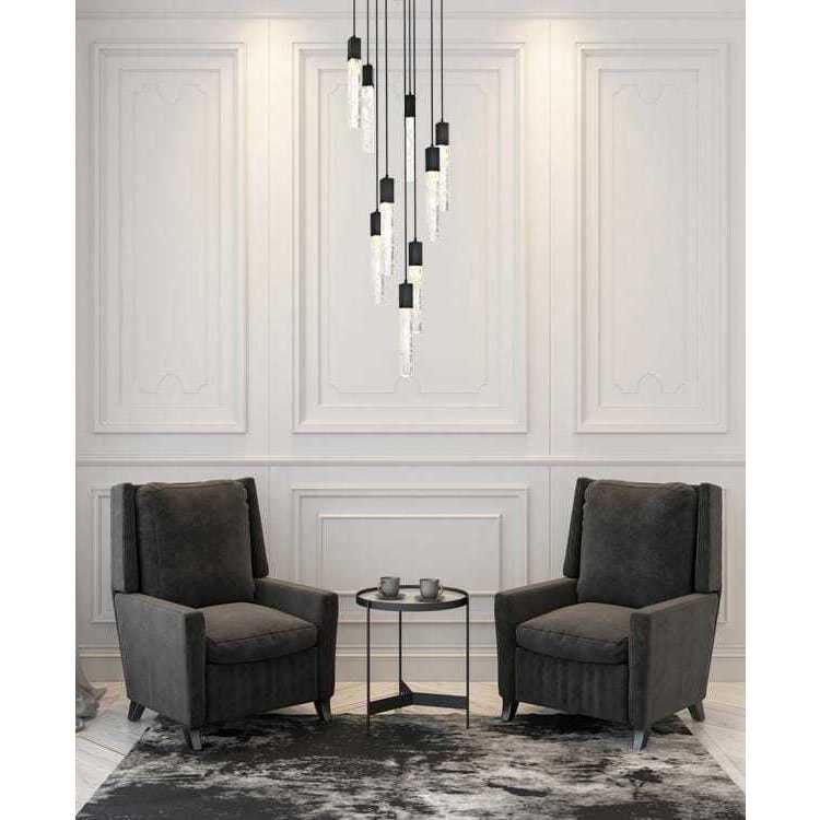 Aurora 9 Light 24 inch Black Chandelier Ceiling Light