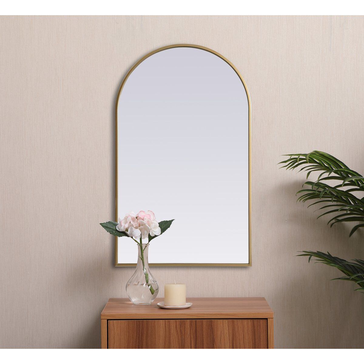 Ayra 36 X 22 inch Brass Mirror