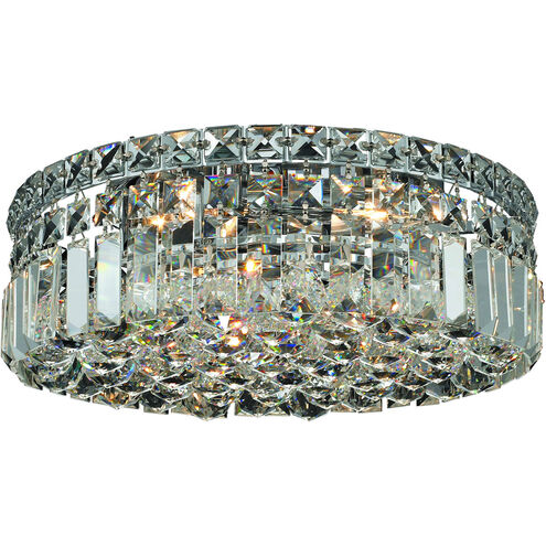 Maxime 4 Light 14 inch Chrome Flush Mount Ceiling Light in Royal Cut