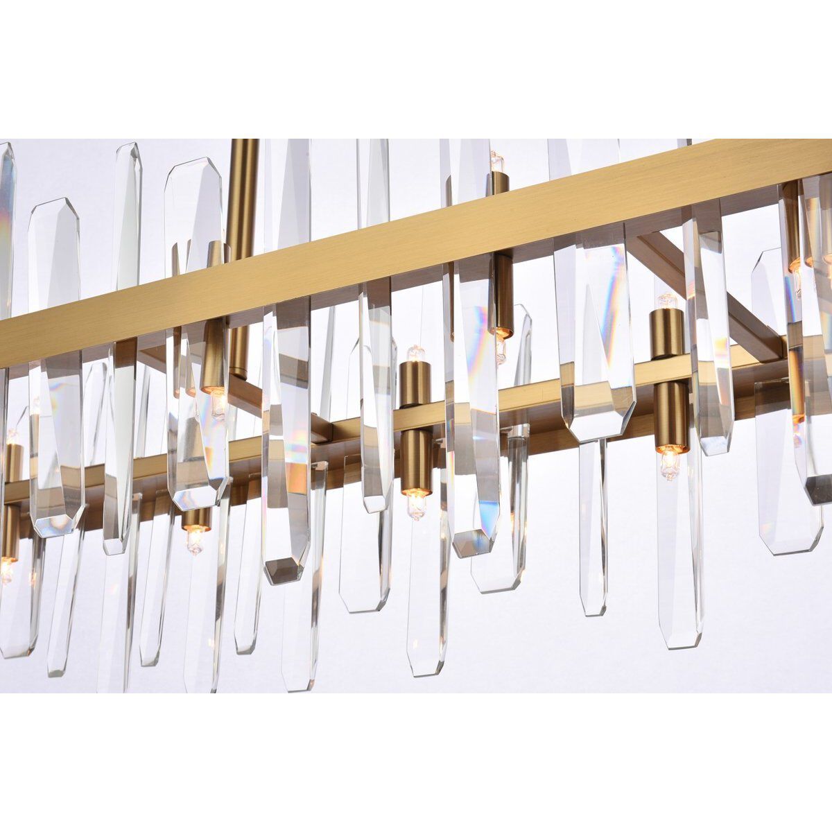 Serena 24 Light 42 inch Satin Gold Linear Chandelier Ceiling Light