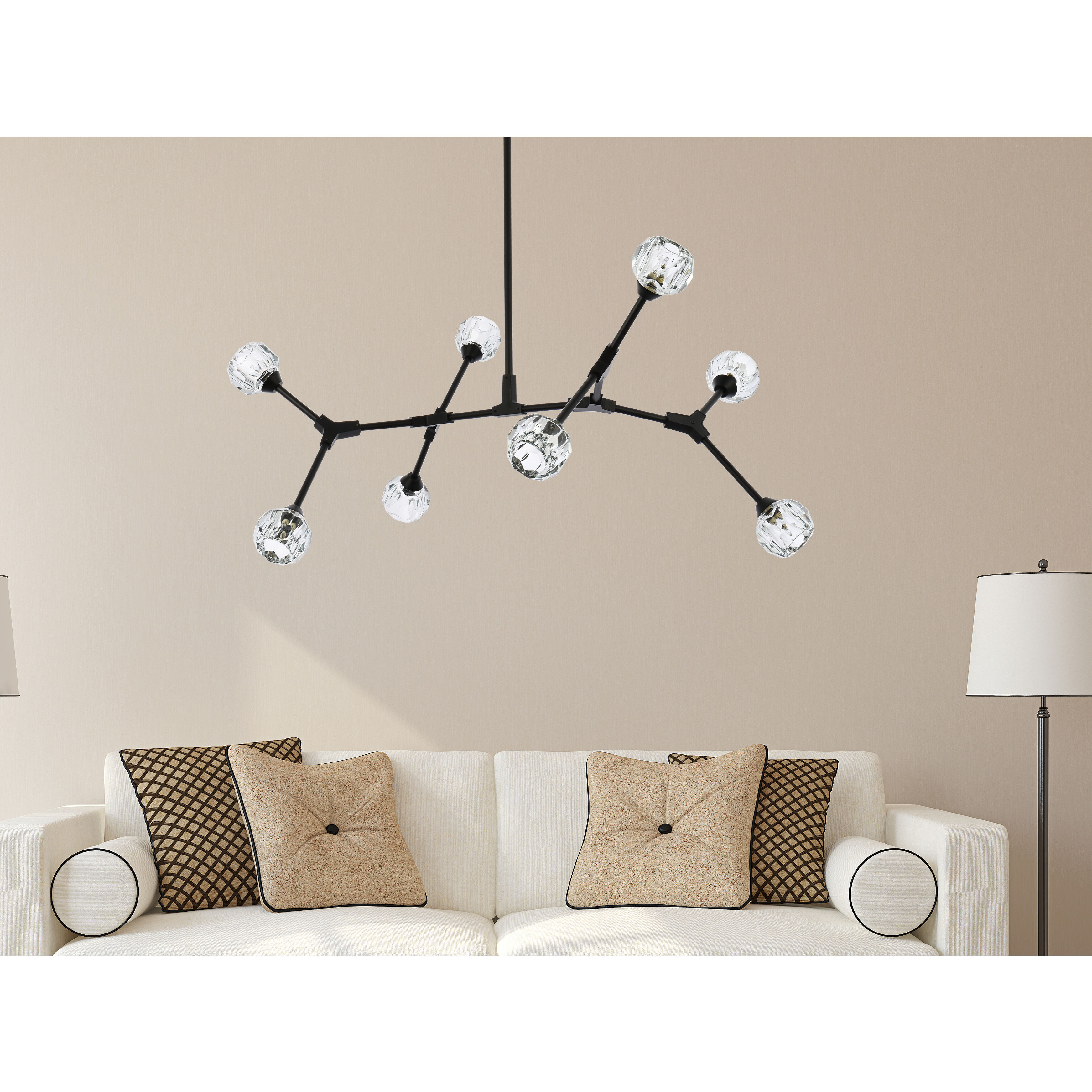 Zayne 8 Light 45 inch Black Pendant Ceiling Light