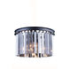 Sydney 3 Light 16 inch Matte Black Flush Mount Ceiling Light in Silver Shade, Urban Classic