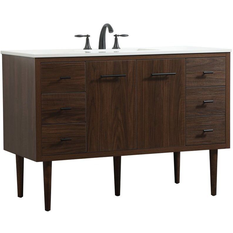 Cyrus 48 X 22 X 33.5 inch Walnut Vanity Sink Set in Not Included