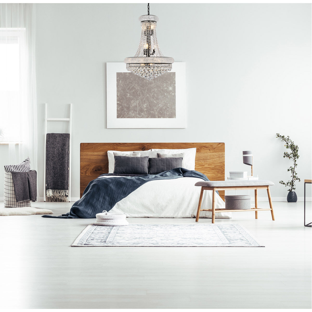 Primo 14 Light 24 inch Black and Clear Chandelier Ceiling Light