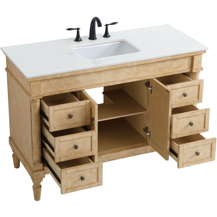 Lexington 48 X 21.5 X 35 inch Antique Beige Vanity Sink Set