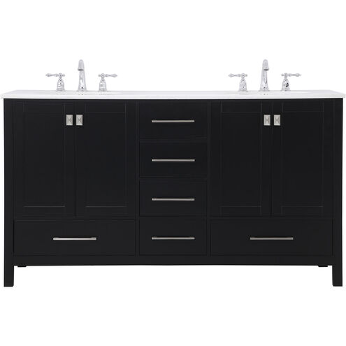 Irene 60 X 22 X 34 inch Black Vanity Sink Set