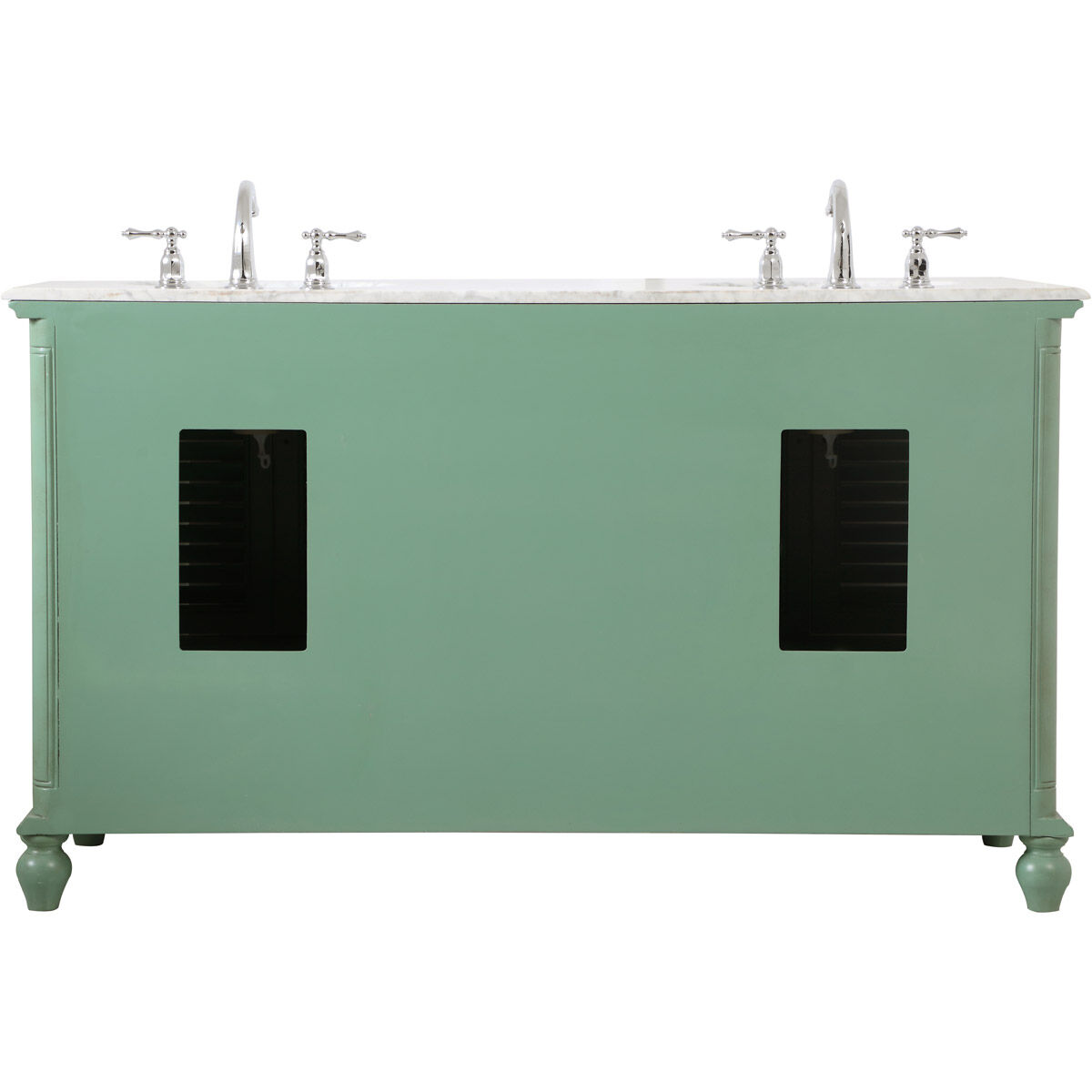 Rhodes 60 X 60 X 35 inch Vintage Mint and Brushed Nickel Vanity Sink Set