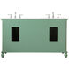 Rhodes 60 X 60 X 35 inch Vintage Mint and Brushed Nickel Vanity Sink Set
