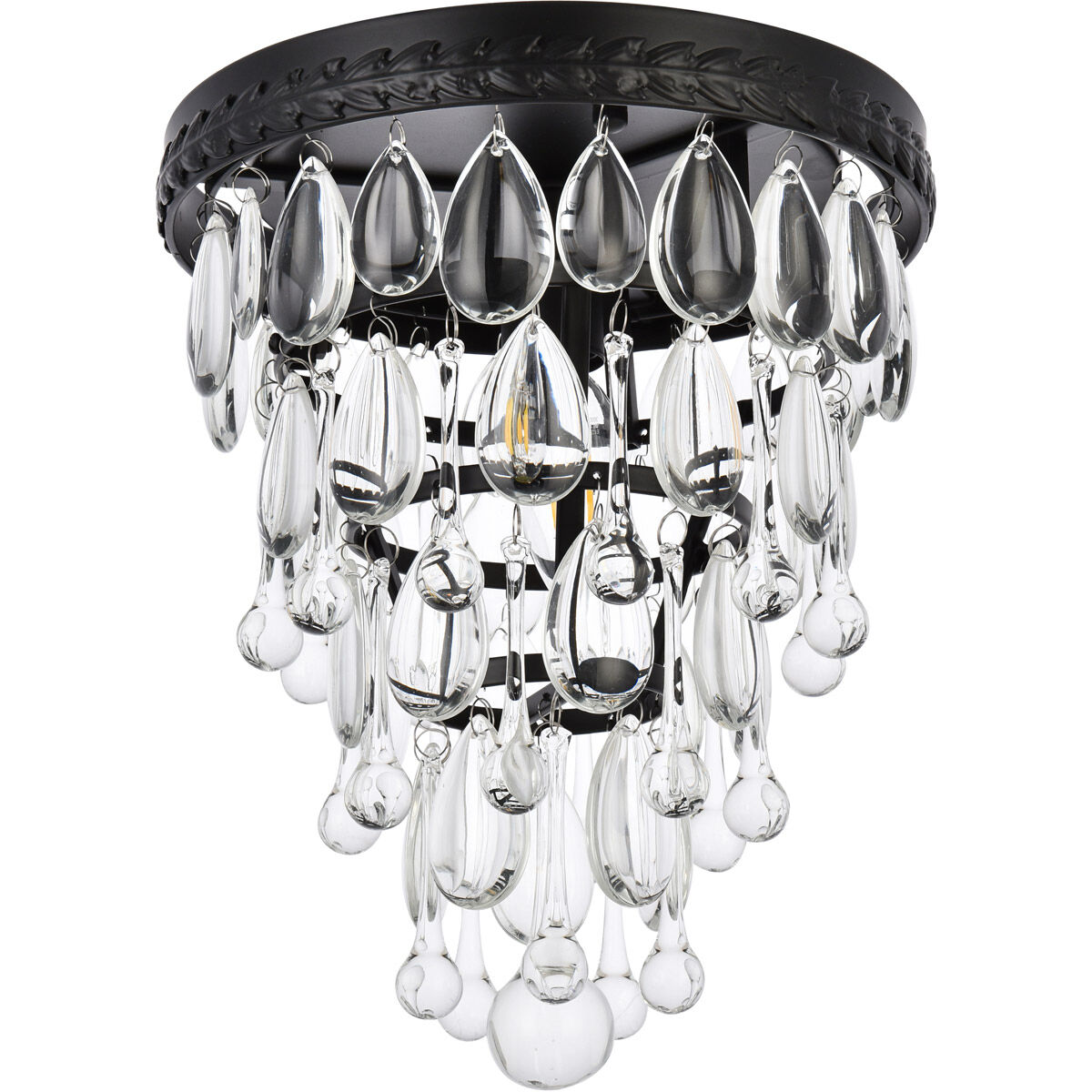 Nordic 1 Light 9 inch Black Flush Mount Ceiling Light