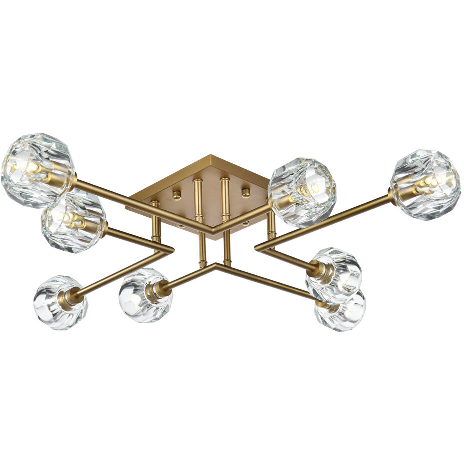 Eren 8 Light 31 inch Satin Gold Flush Mount Ceiling Light