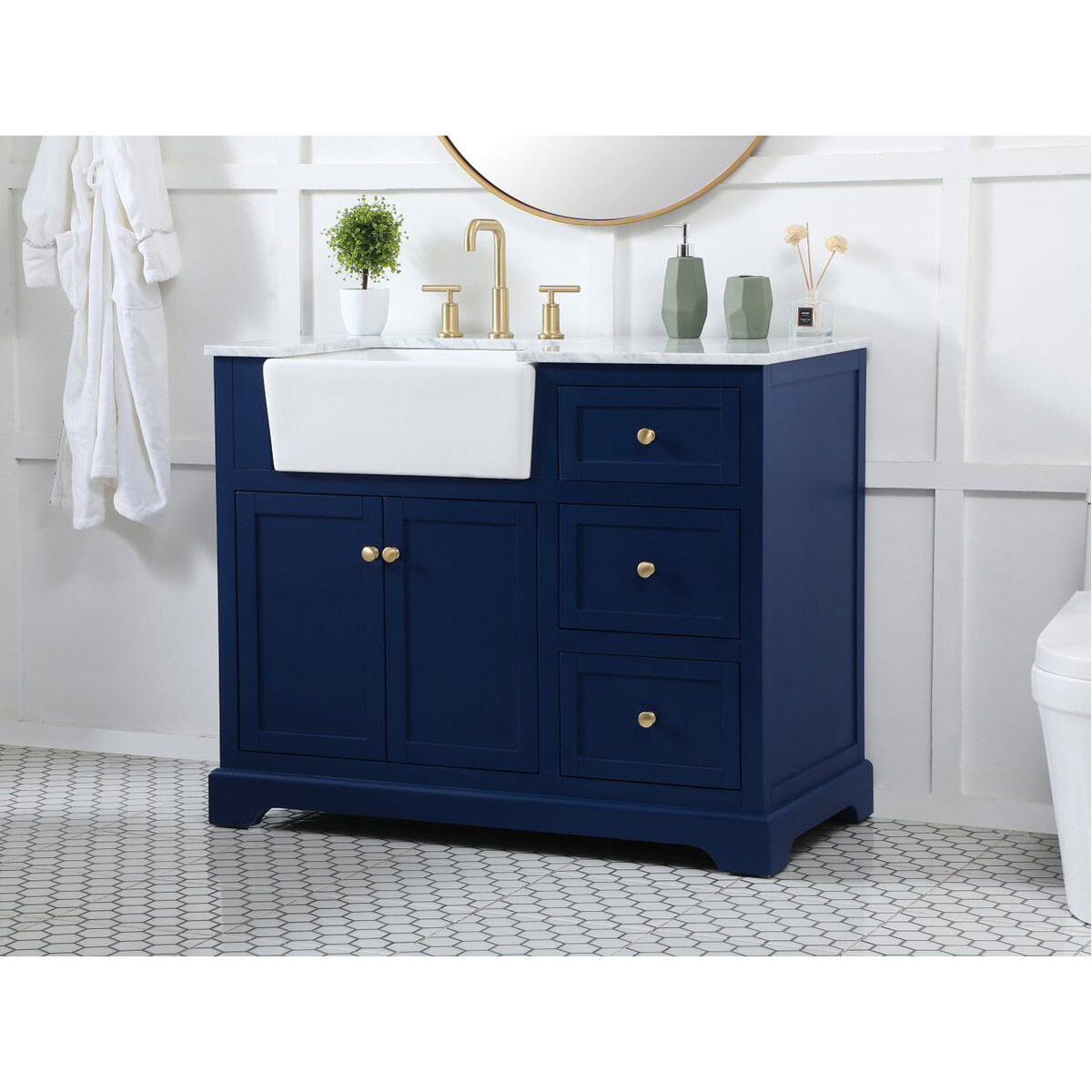Franklin 42 X 22 X 35 inch Blue Bathroom Vanity Cabinet