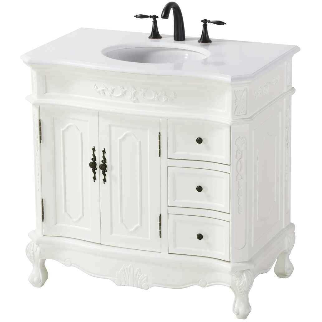 Danville 36 X 36 inch Antique White Bathroom Vanity Cabinet