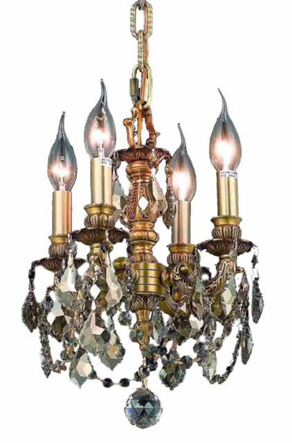 Lillie 4 Light 10 inch French Gold Pendant Ceiling Light in Golden Teak, Royal Cut