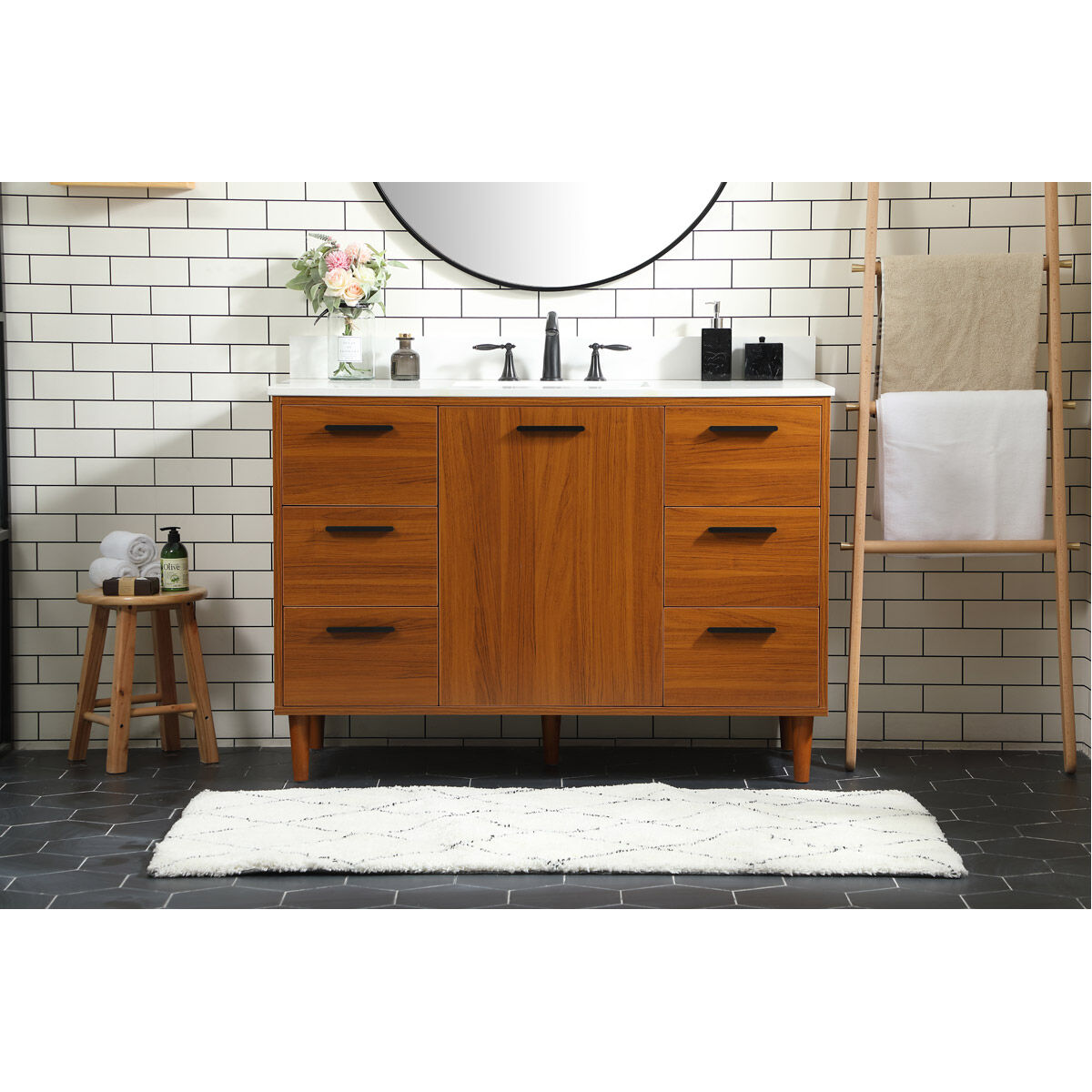 Baldwin 48 X 22 X 34 inch Teak Vanity Sink Set