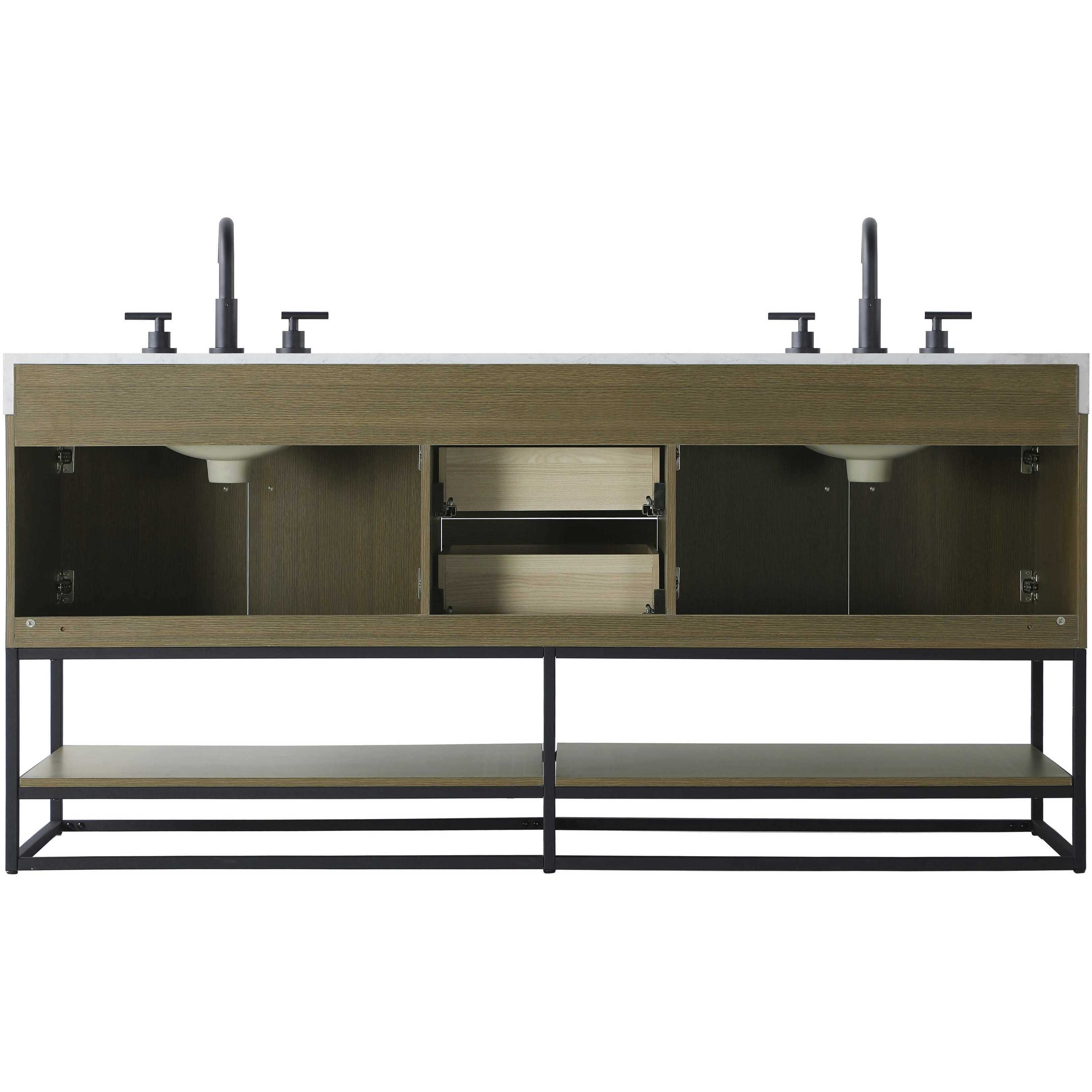 Caroline 72 X 34 inch Chestnut Brown Bathroom Vanity Cabinet