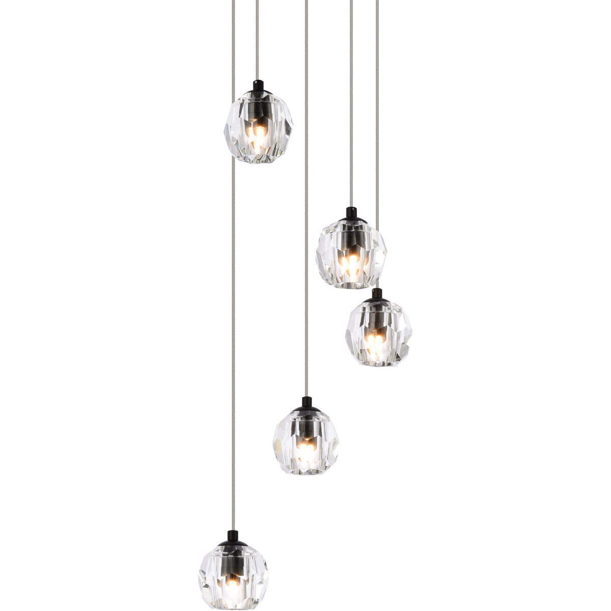 Eren 5 Light 12 inch Black Pendant Ceiling Light