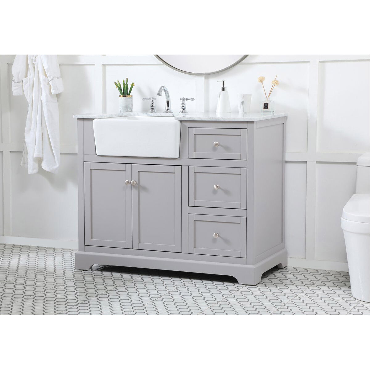 Franklin 42 X 22 X 34.75 inch Grey Bathroom Vanity Cabinet