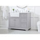 Franklin 42 X 22 X 35 inch Grey Bathroom Vanity Cabinet