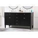 Park Avenue 60 X 22 X 35 inch Black Vanity Sink Set