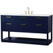 Larkin 60 X 22 X 34 inch Blue Vanity Sink Set in 1