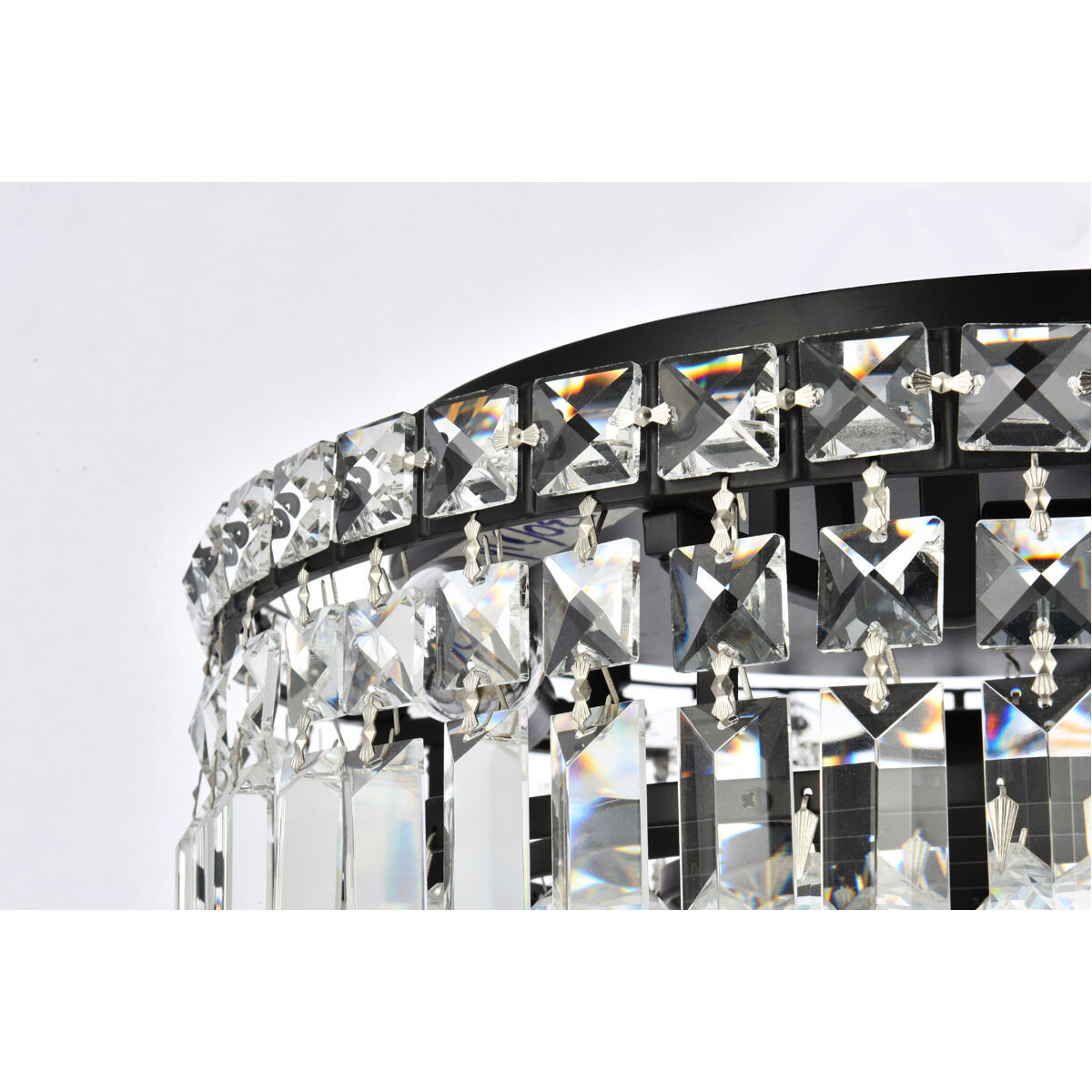 Maxime 5 Light 16 inch Black and Clear Flush Mount Ceiling Light