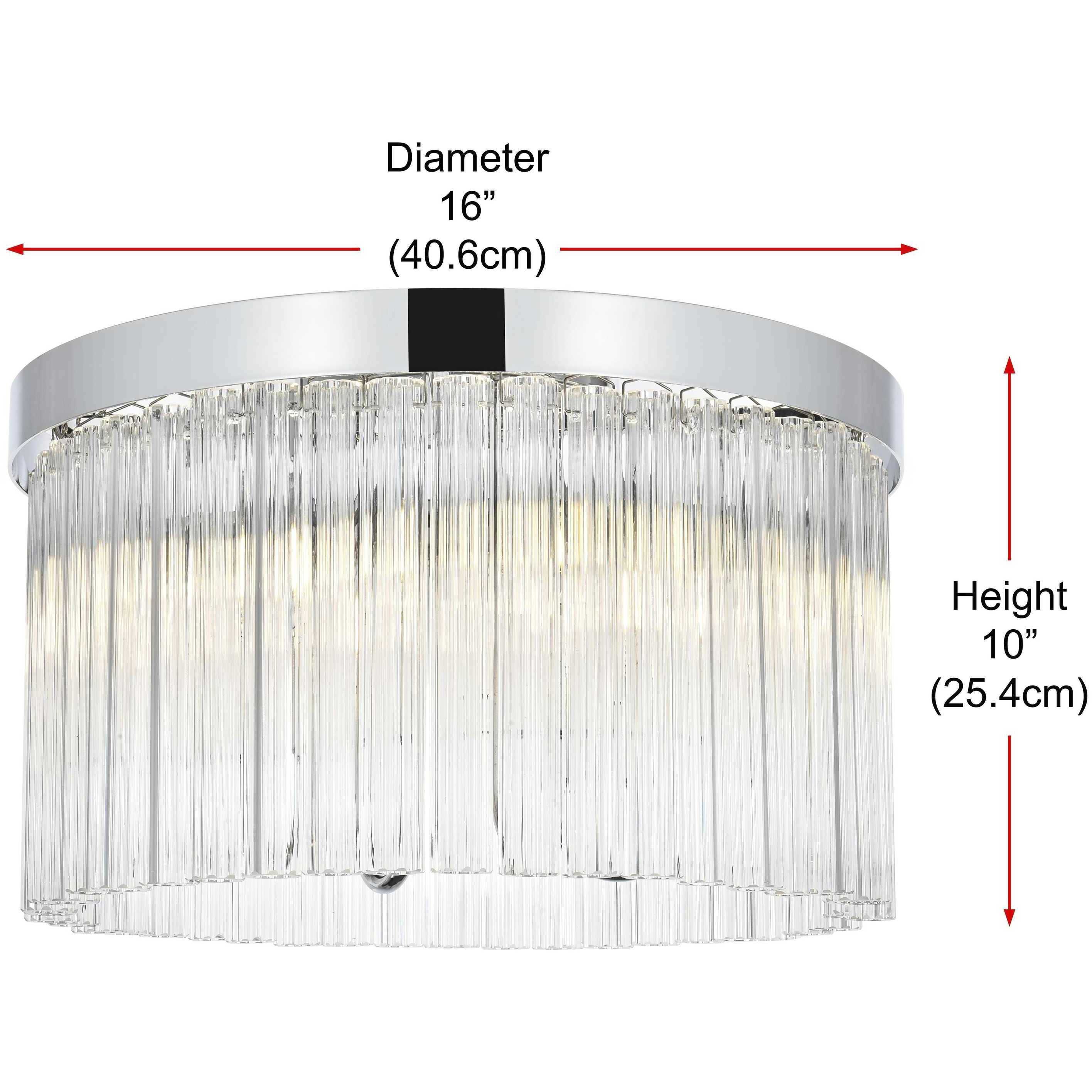 Harlow 4 Light 16 inch Chrome Flush Mount Ceiling Light