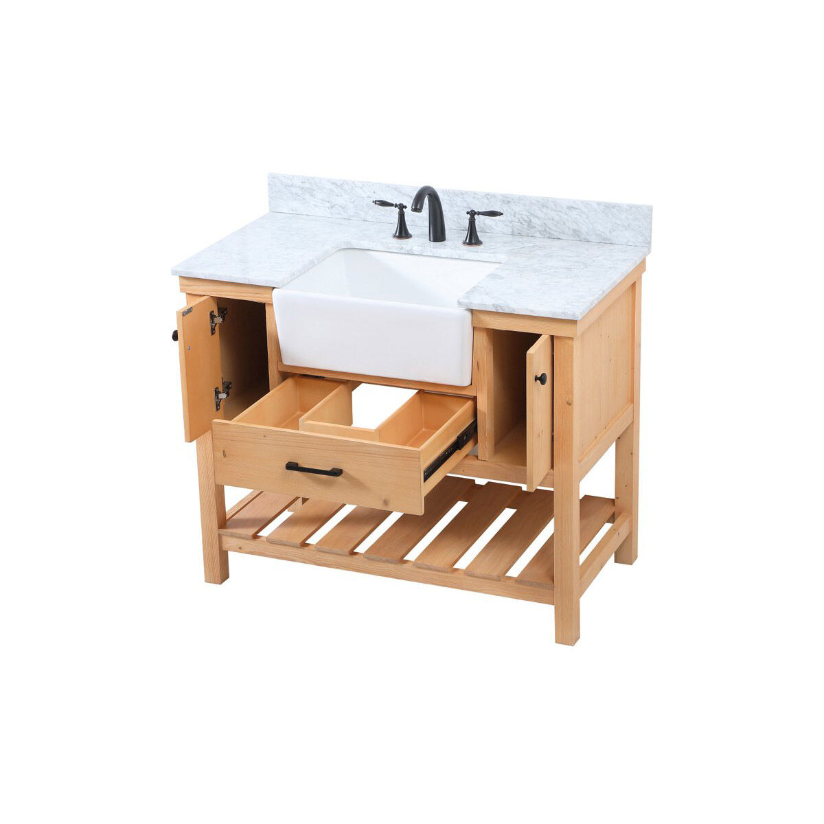 Clement 42 X 22 X 34 inch Natural Wood Bathroom Vanity Cabinet