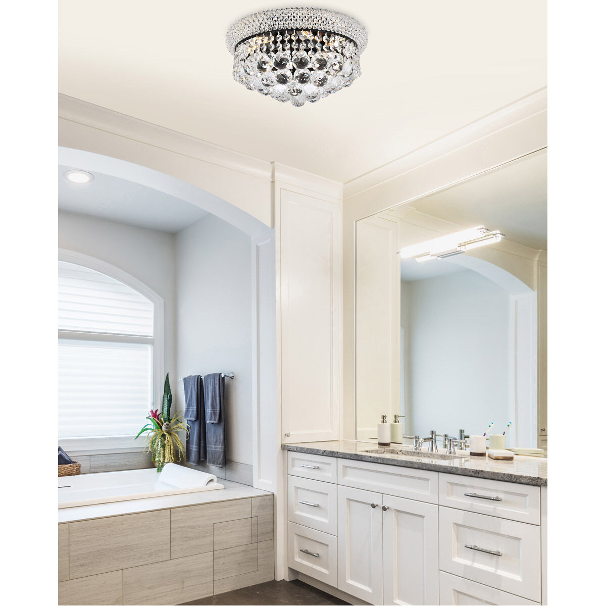 Primo 6 Light 14 inch Black and Clear Flush Mount Ceiling Light