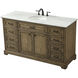 Americana 60 X 21.5 X 35 inch Driftwood Vanity Sink Set in Dark Walnut
