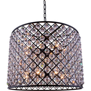 Madison 12 Light 36 inch Matte Black Pendant Ceiling Light in Clear, Faceted Royal Cut, Urban Classic