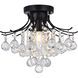 Toureg 3 Light 16 inch Black and Clear Flush Mount Ceiling Light