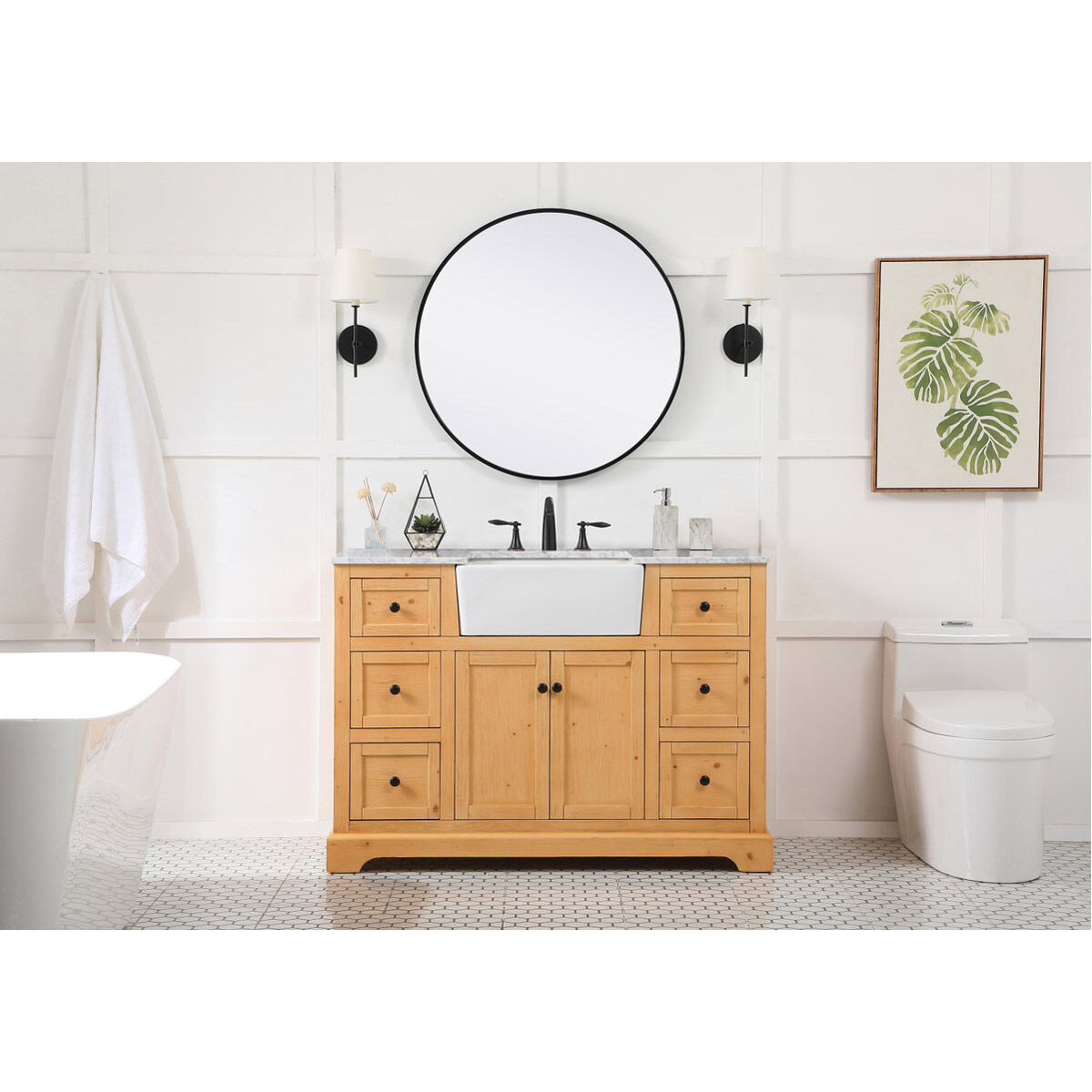 Franklin 48 X 22 X 35 inch Natural Wood Bathroom Vanity Cabinet