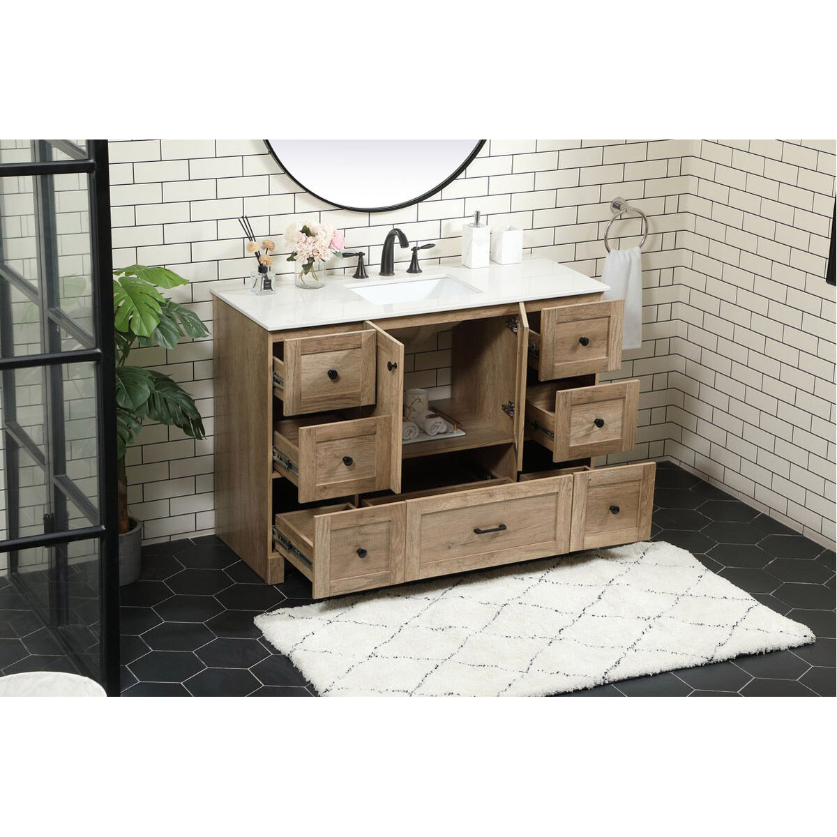 Soma 48 X 19 X 34 inch Natural Oak Vanity Sink Set