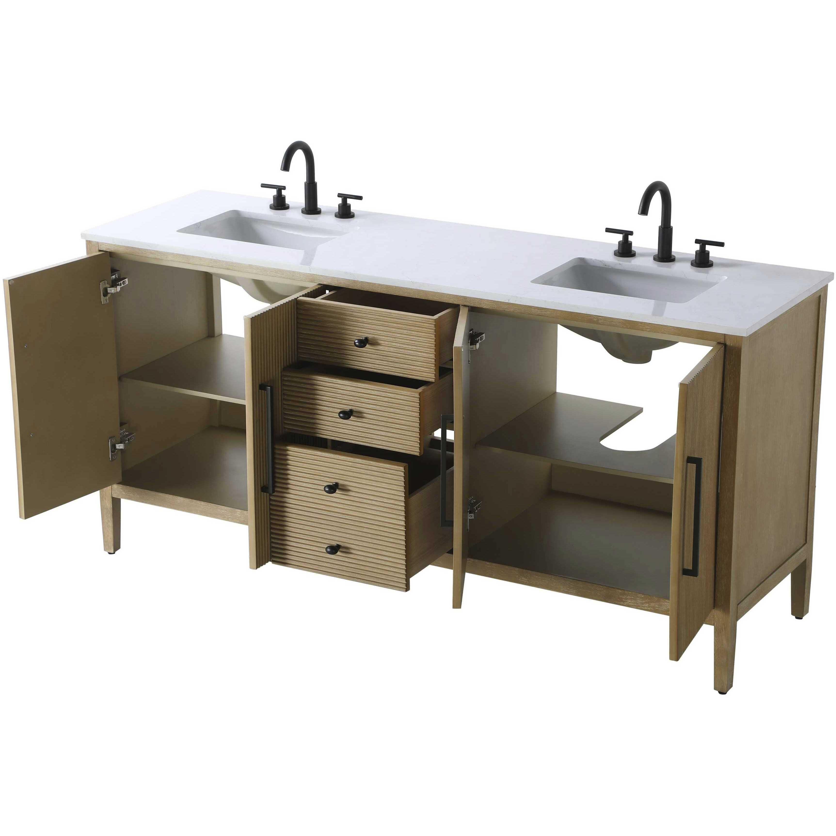 Blakely 72 X 34 inch Linen Oak Bathroom Vanity Cabinet