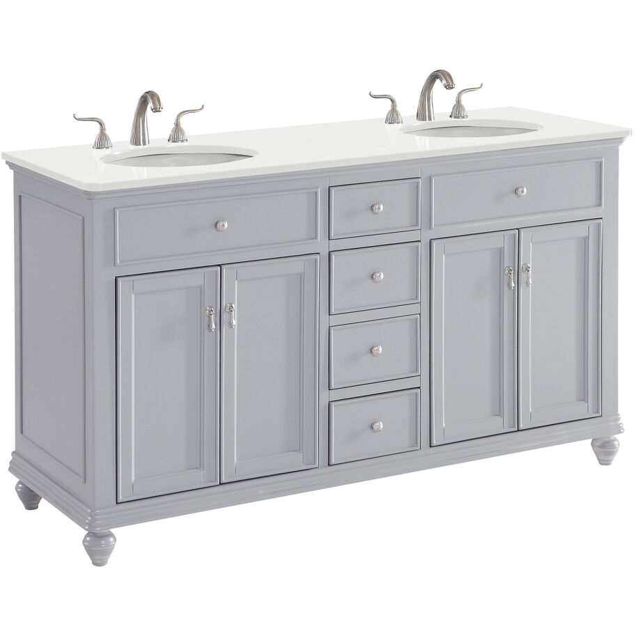 Otto 60 X 21 X 35 inch Grey Vanity Sink Set