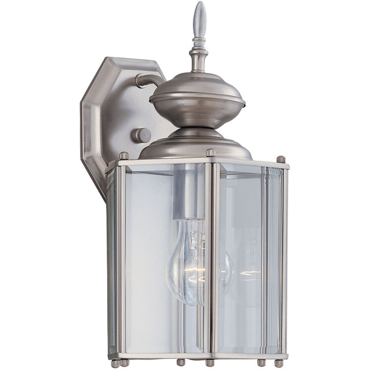 Beveled Glass 1 Light 13 inch Pewter Outdoor Wall Lantern