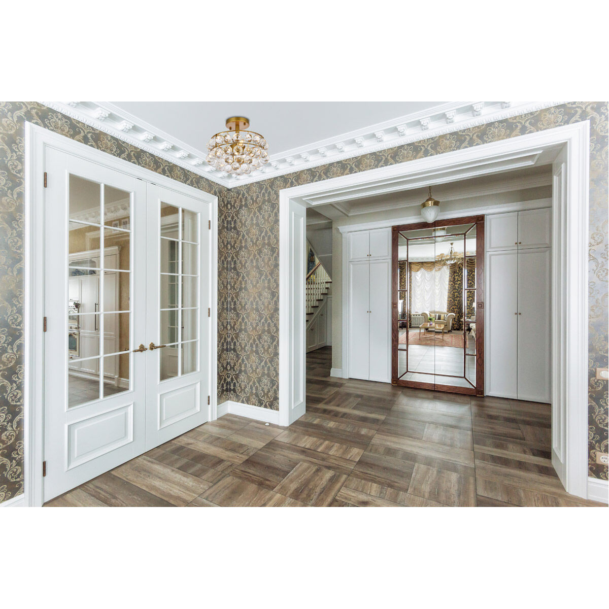 Savannah 3 Light 12 inch Brass Flush Mount Ceiling Light