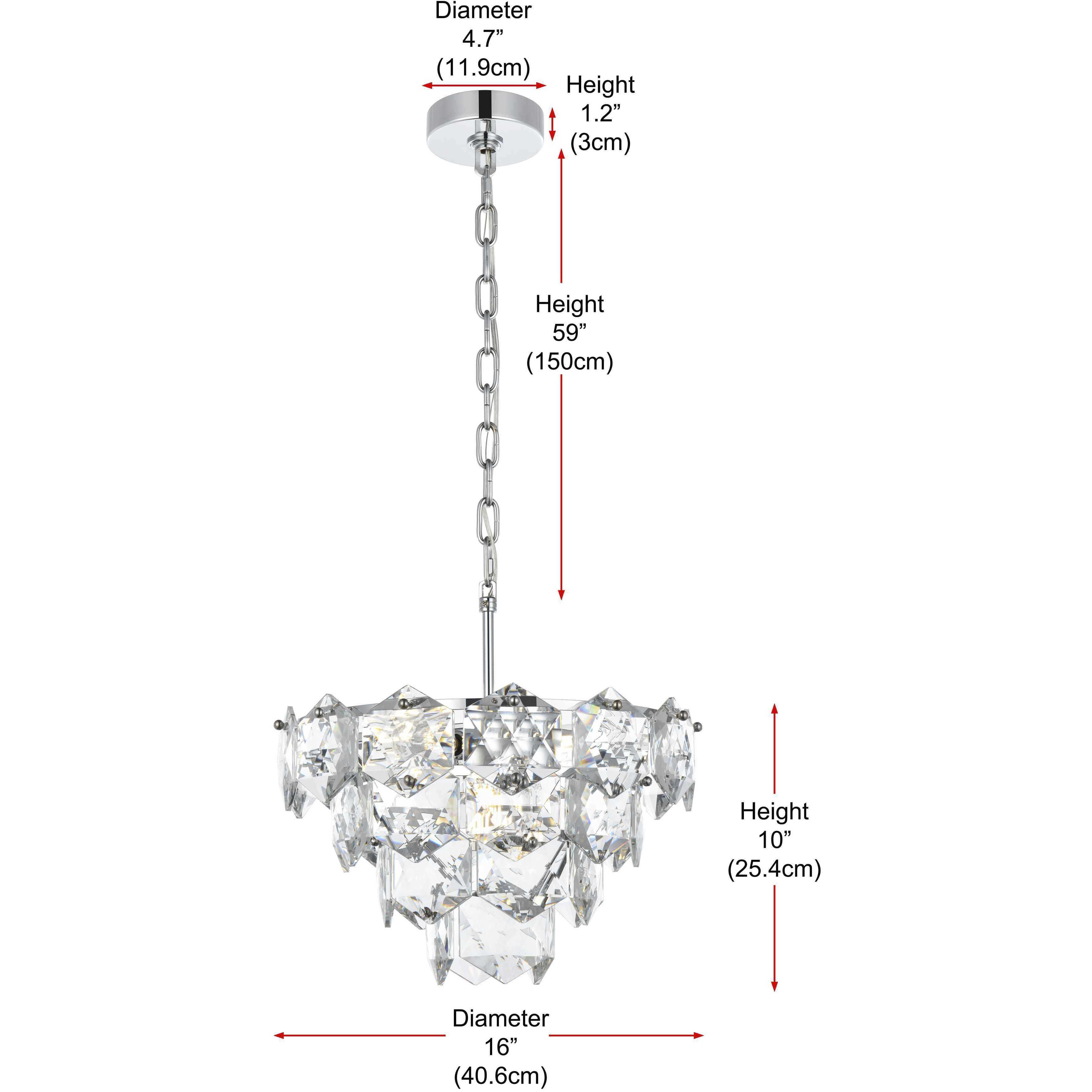 Adaline 6 Light 16 inch Chrome Chandelier Ceiling Light