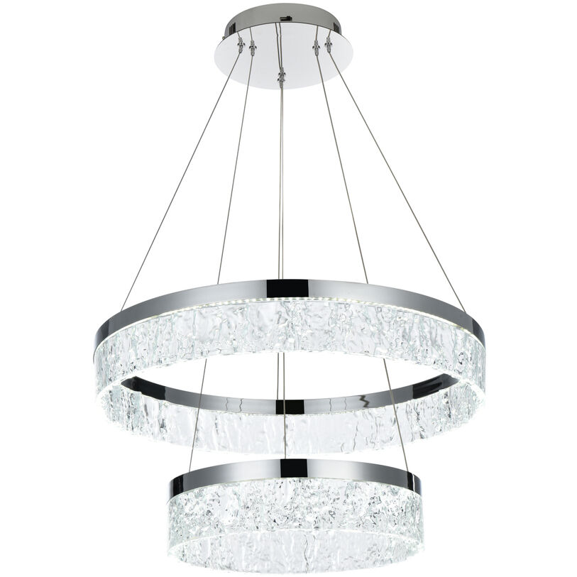 Elegant Lighting 2050G22C Linden 2 Light 22 inch Chrome Chandelier Ceiling Light