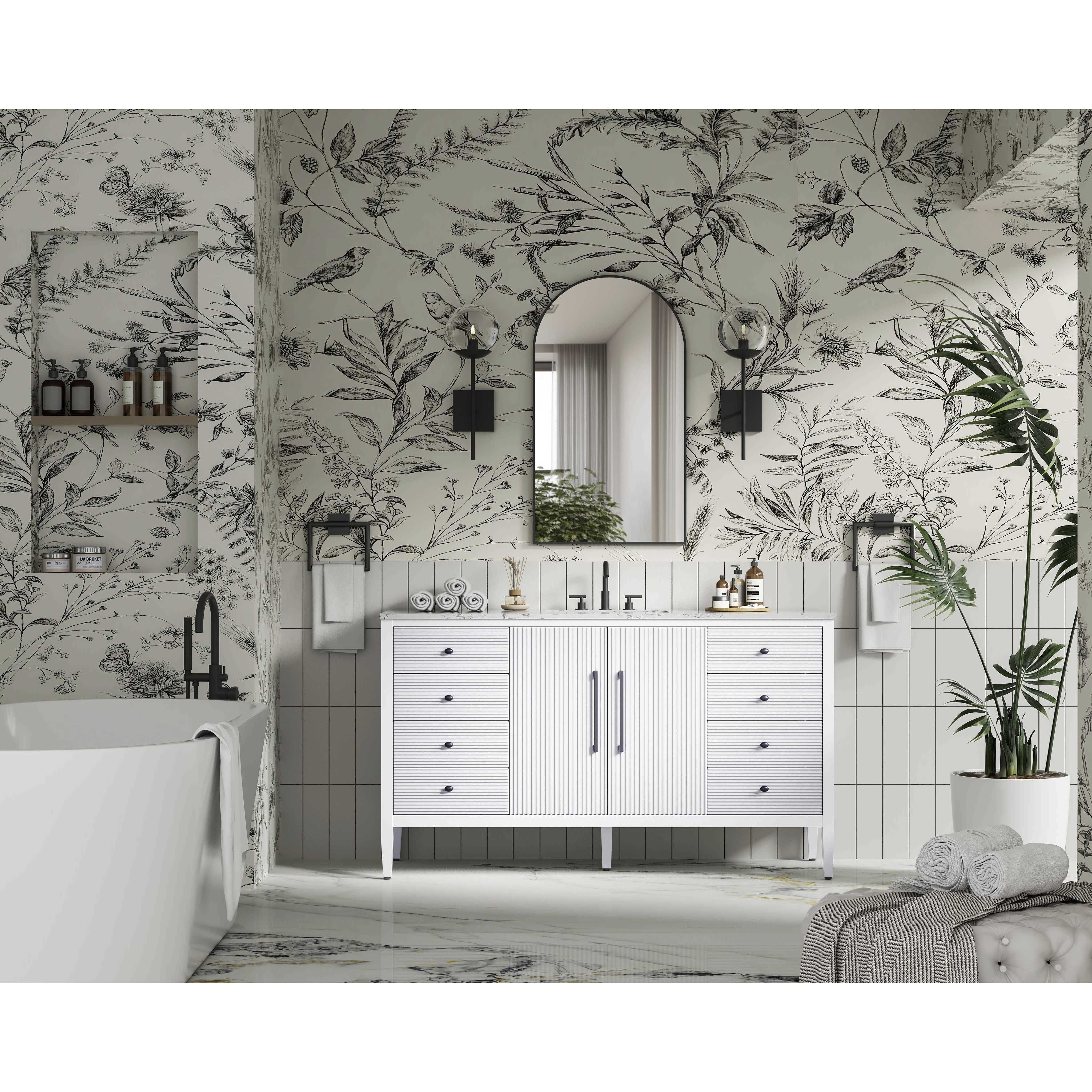 Blakely 60 X 34 inch White Bathroom Vanity Cabinet