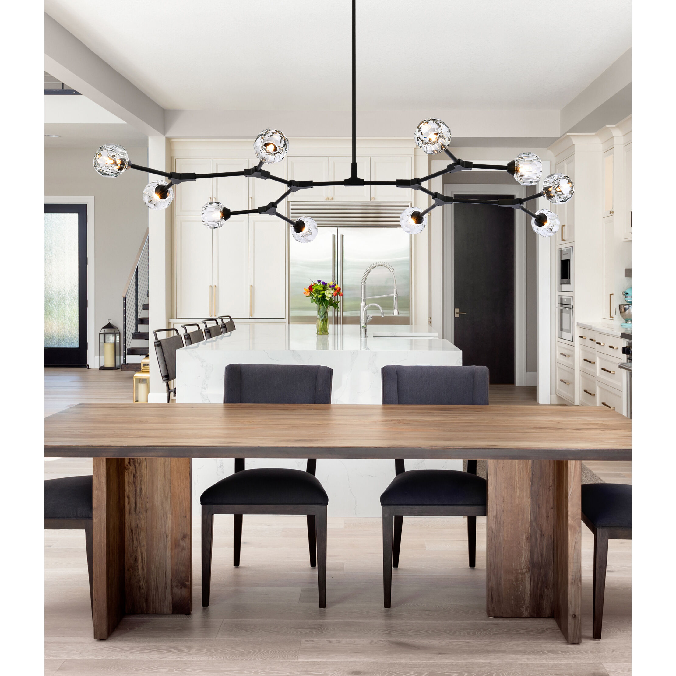 Zayne 10 Light 56 inch Black Pendant Ceiling Light