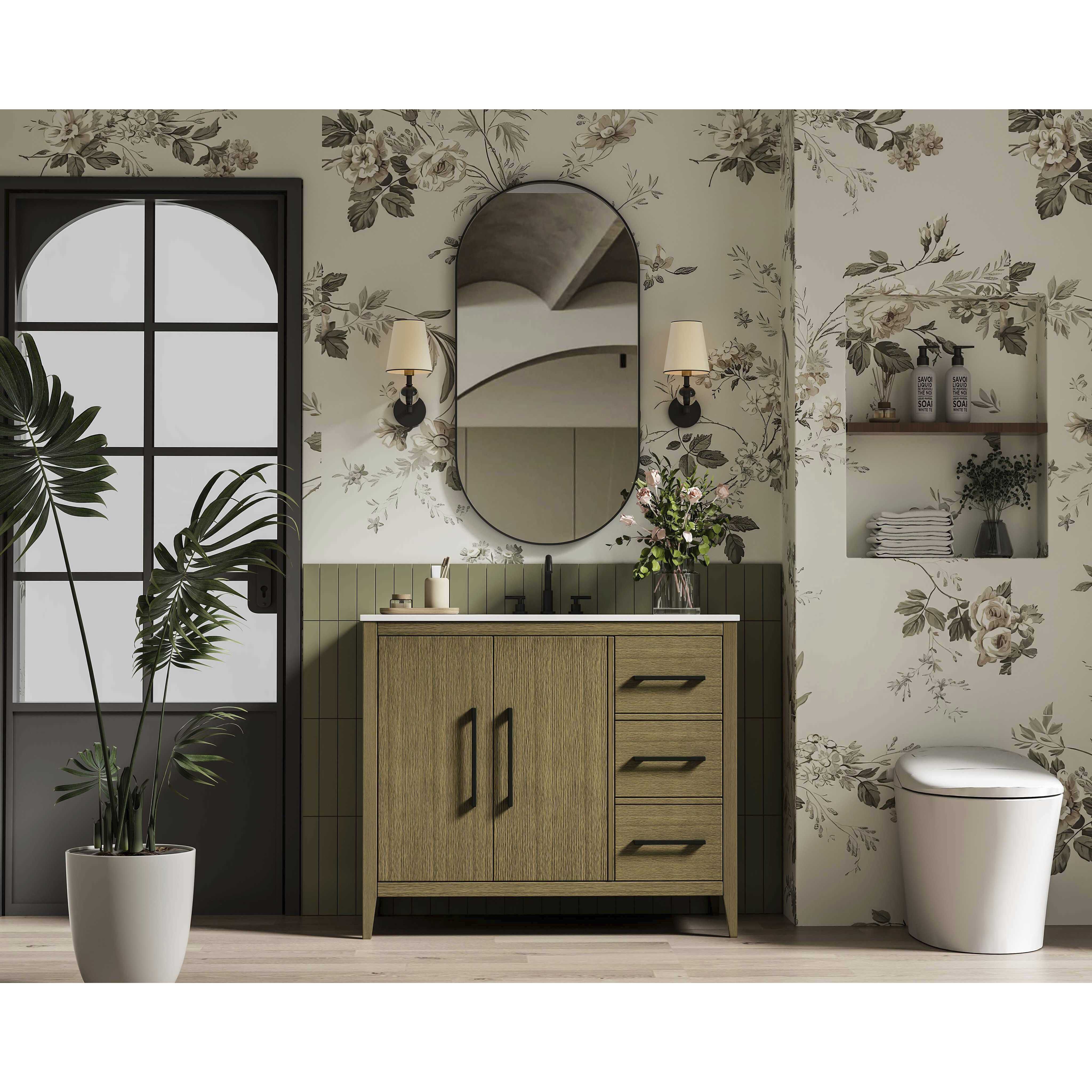 Millie 42 X 35 inch Chestnut Brown Bathroom Vanity Cabinet